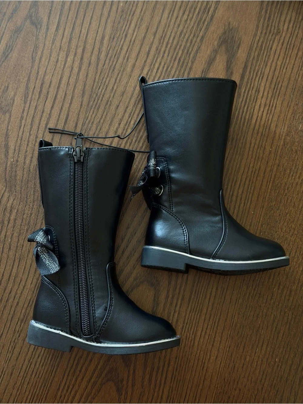 Olive & Edie Black Tall Bow Boots